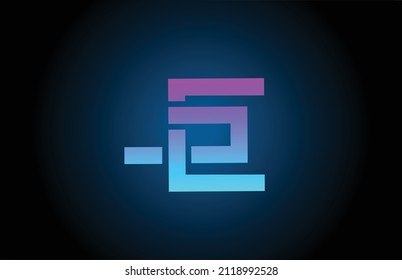 E blue alphabet letter logo icon with line design. Creative template for company and business