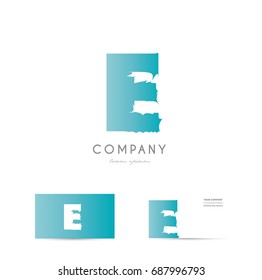 E blue letter alphabet bold spike business card logo creative vector company icon design template modern