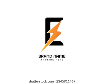 E Bolt letter logo design