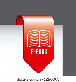 e book button over gray background. vector illustration