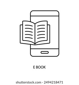 e book concept line icon. Simple element illustration. e book concept outline symbol design.