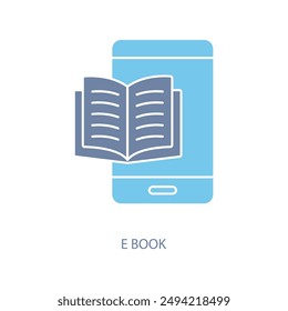 e book concept line icon. Simple element illustration. e book concept outline symbol design.