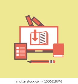 e book design with yellow background-Illustration