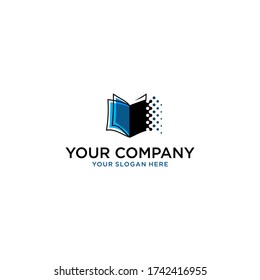 e Book Digital Education Technology Logo Design Vector