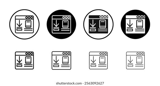 E book download icon Flat outline fill set collection