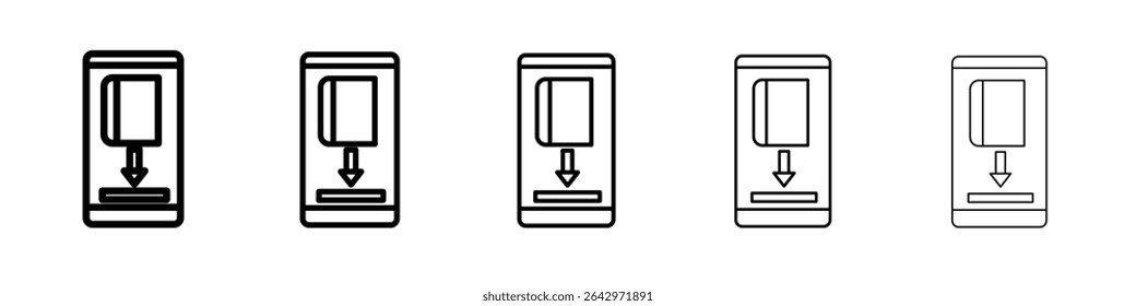 E book download icon Flat design on isolated background