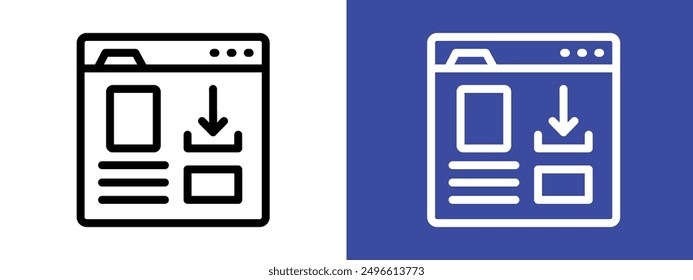 E book download icon logo sign set vector outline