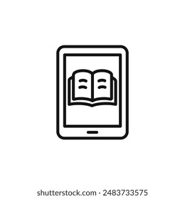 E book download icon outline collection in black