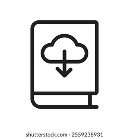 E book download icon Outline vector for web ui