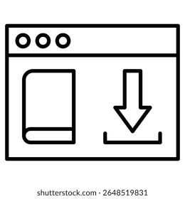 E book download icon Outline isolated logo mark
