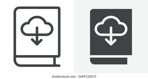 E book download icon Outline vector sign