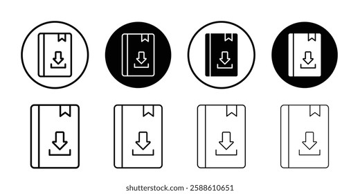 E book download icon Simple outline vector logo