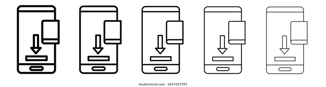 E book download icon vector thin outline style sign