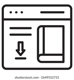 E book download icon vector illustration isolated sign