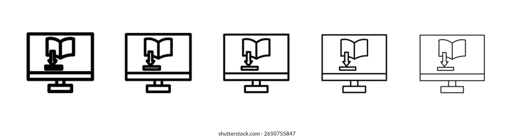 e book download ícone vetor delineamento fino estilo sinal