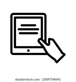 E book icon, Line Vector graphics