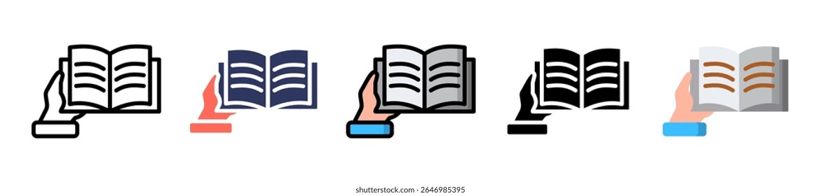 E Book Icon Multiple Vector Illustration