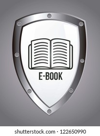 e book icon over gray background. vector illustration