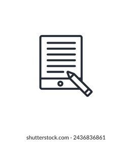 e book icon. vector.Editable stroke.linear style sign for use web design,logo.Symbol illustration.