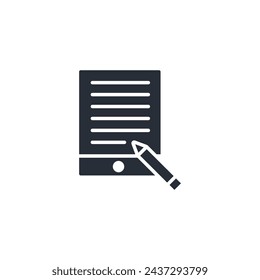 e book icon. vector.Editable stroke.linear style sign for use web design,logo.Symbol illustration.