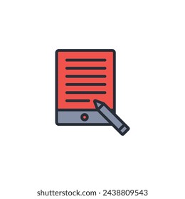 e book icon. vector.Editable stroke.linear style sign for use web design,logo.Symbol illustration.