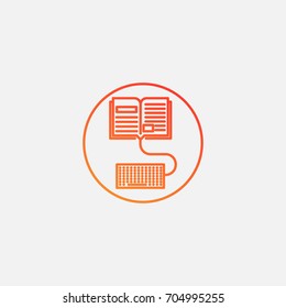 E- book icon.gradient illustration isolated vector sign symbol