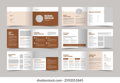 E Book Layout, Landscape Minimal eBook Template, Brochure Design, A4 Template