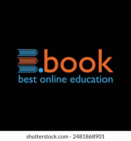 E book logo design with typography and icon.