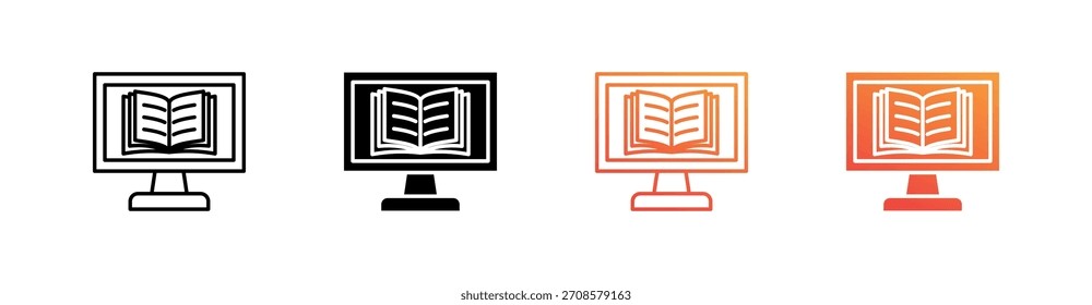 E Book Multiple Style Icon Set Collection