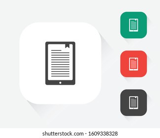 E book reader vector flat icon with white background
