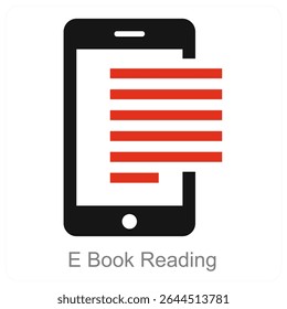 E Book Reading ícone de vetor design conceito