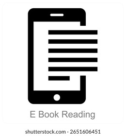 E Book Reading ícone de vetor design conceito