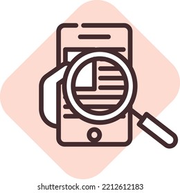 Búsqueda de libros electrónicos, ilustración, vector sobre fondo blanco.