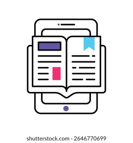 E Book Vector Filled outline illustration style icon. EPS 10 file
