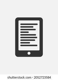 E book vector icon isolated on white background. Digital reading sign.