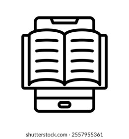 e book Vector Lineal Icon on white background.