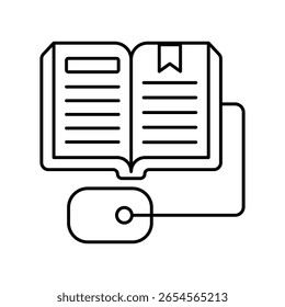 Ícone de estilo de ilustração de contorno do E Book Vetor. Arquivo EPS 10