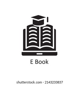 E Book vector Solid Icon Design illustration. Educational Technology Symbol on White background EPS 10 File