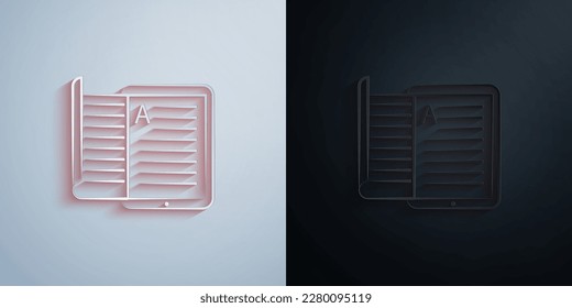 e books 2 icono de papel de línea de color con diseño de iluminación vectorial de efecto de sombra