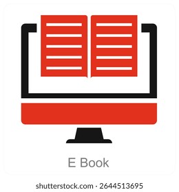 Design de conceito de ícone de vetor do E Books