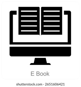 Design de conceito de ícone de vetor do E Books