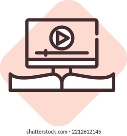 E libros video, ilustración, vector sobre fondo blanco.