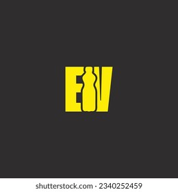 E Bottle V creative and modern vector logo design