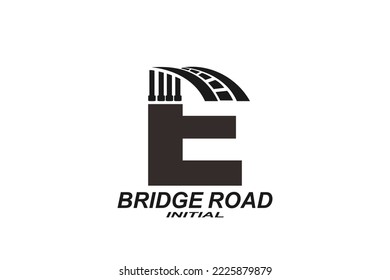 E bridge Letter logo template for your branding.
