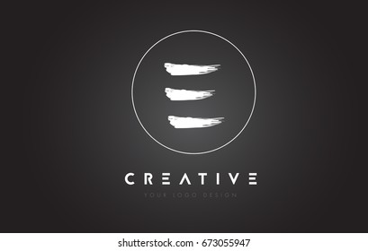 E Brush Letter Logo Design. Artistic Handwritten Brush Letters Logo Concept Vector.