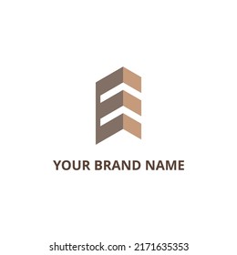 E Building letter Abstract Logo Design Concept