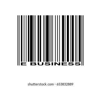 E Business word and barcode icon
