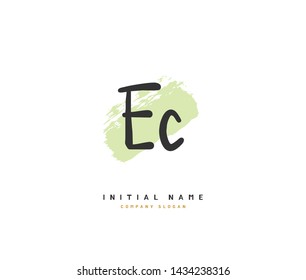E C EC Beauty vector initial logo, handwriting logo of initial signature, wedding, fashion, jewerly, boutique, floral and botanical with creative template for any company or business.
