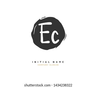 E C EC Beauty vector initial logo, handwriting logo of initial signature, wedding, fashion, jewerly, boutique, floral and botanical with creative template for any company or business.
