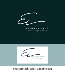 E C EC  Initial letter handwriting and signature logo. Beauty vector initial logo .Fashion, boutique, floral and botanical